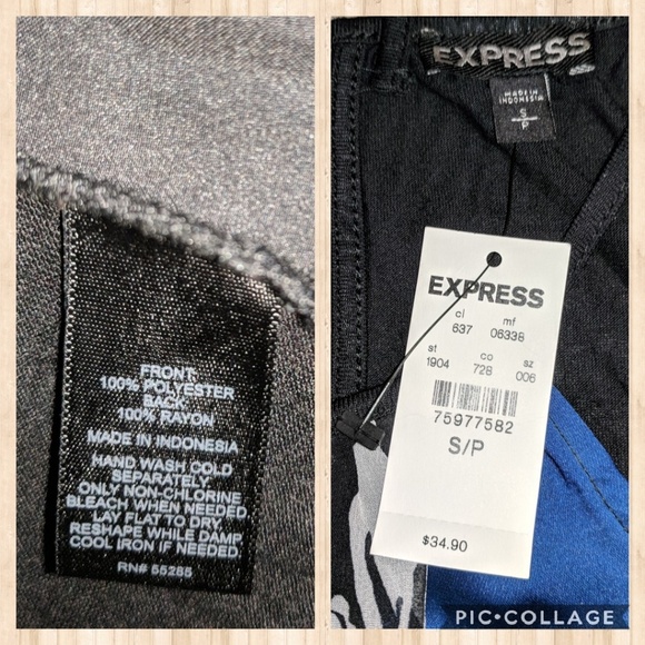 Express Floral Colorblock loose Tank blouse size S - Picture 3 of 6